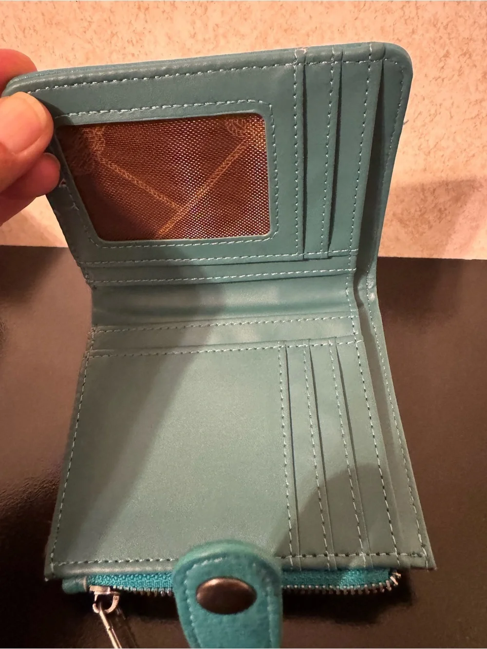 Wrangler Teal Leather Compact Wallet
